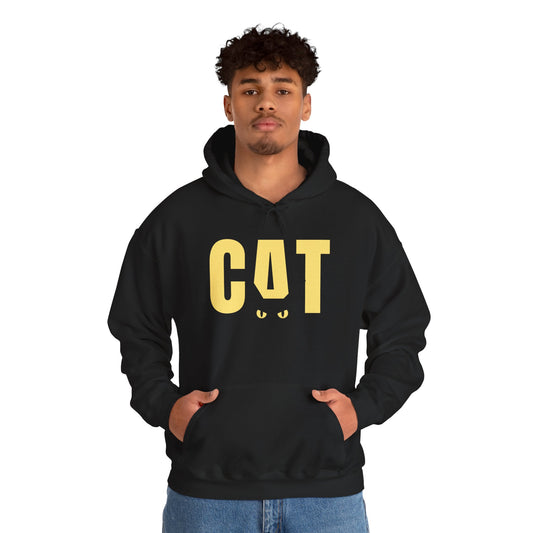 Cat Logo Hoodie — Playful Yellow CAT Design Pullover