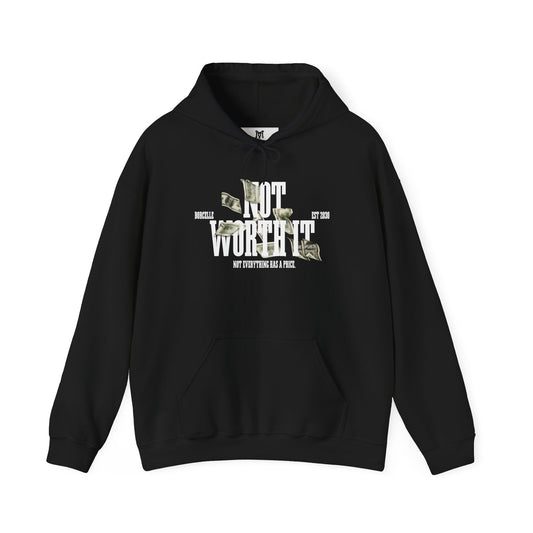 Not Worth It Hoodie – Graphic Money Phrase Pullover