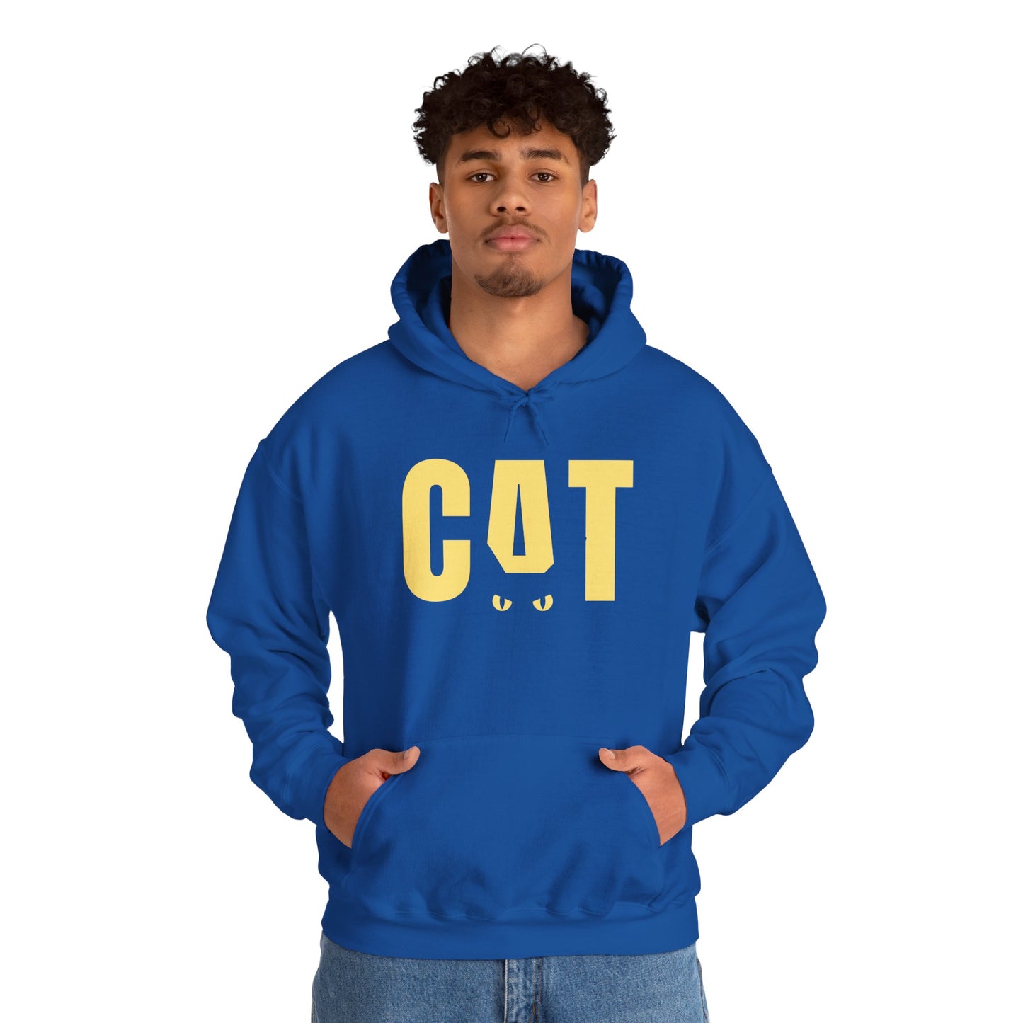 Cat Logo Hoodie — Playful Yellow CAT Design Pullover