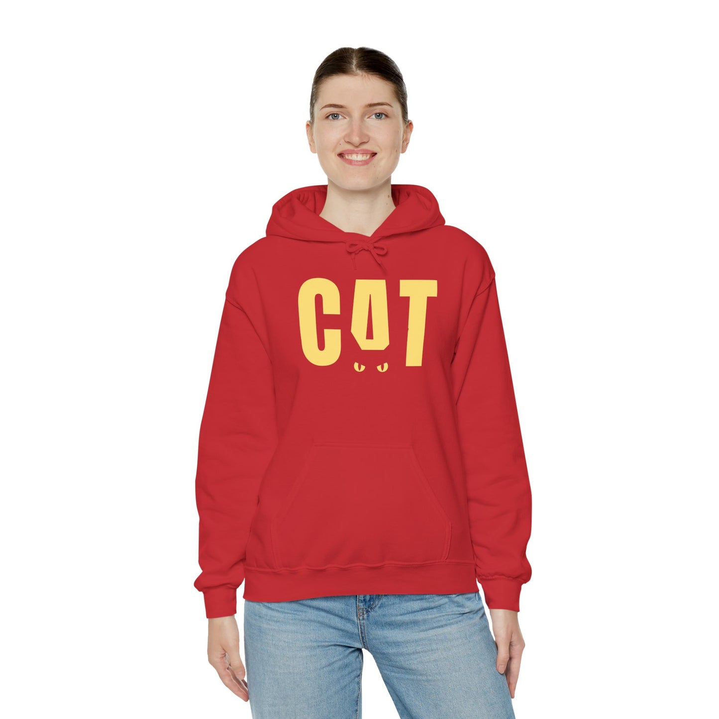 Cat Logo Hoodie — Playful Yellow CAT Design Pullover