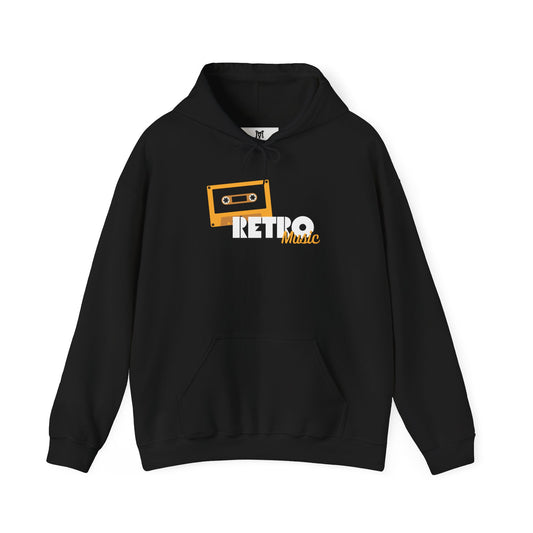 Retro Music Hoodie — Cassette Tape Graphic Hooded Sweatshirt