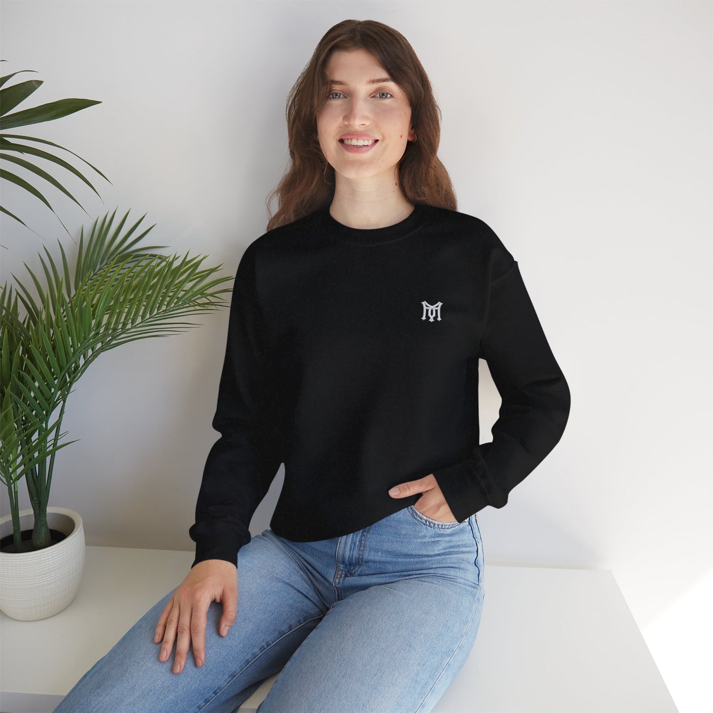 Embroidered Monogram 'M' Crewneck Sweatshirt