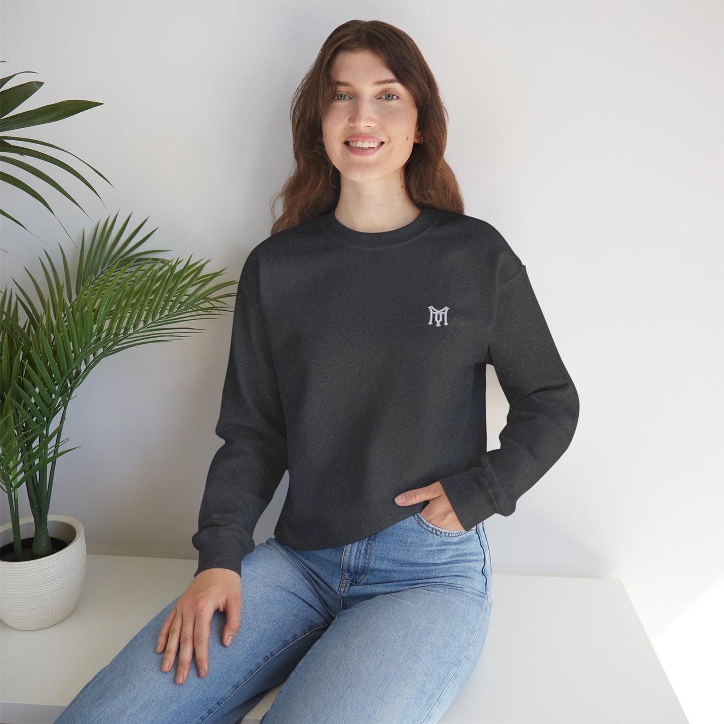 Embroidered Monogram 'M' Crewneck Sweatshirt