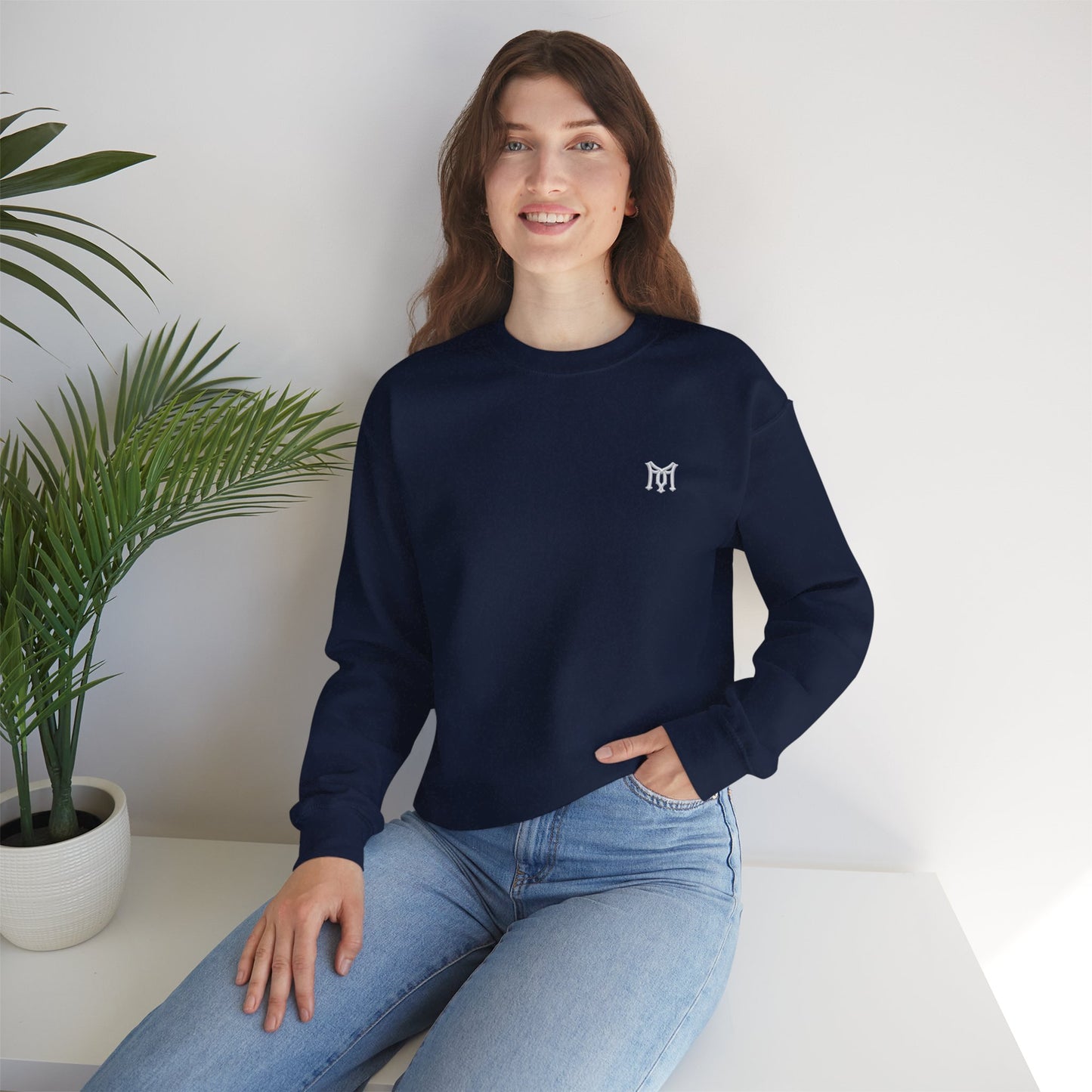 Embroidered Monogram 'M' Crewneck Sweatshirt