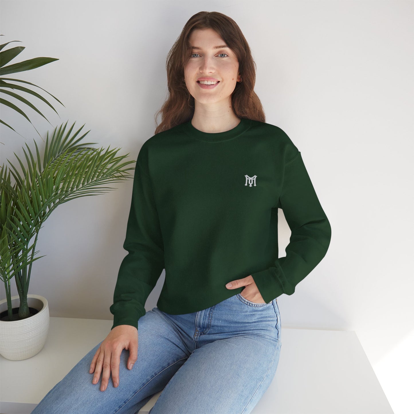 Embroidered Monogram 'M' Crewneck Sweatshirt