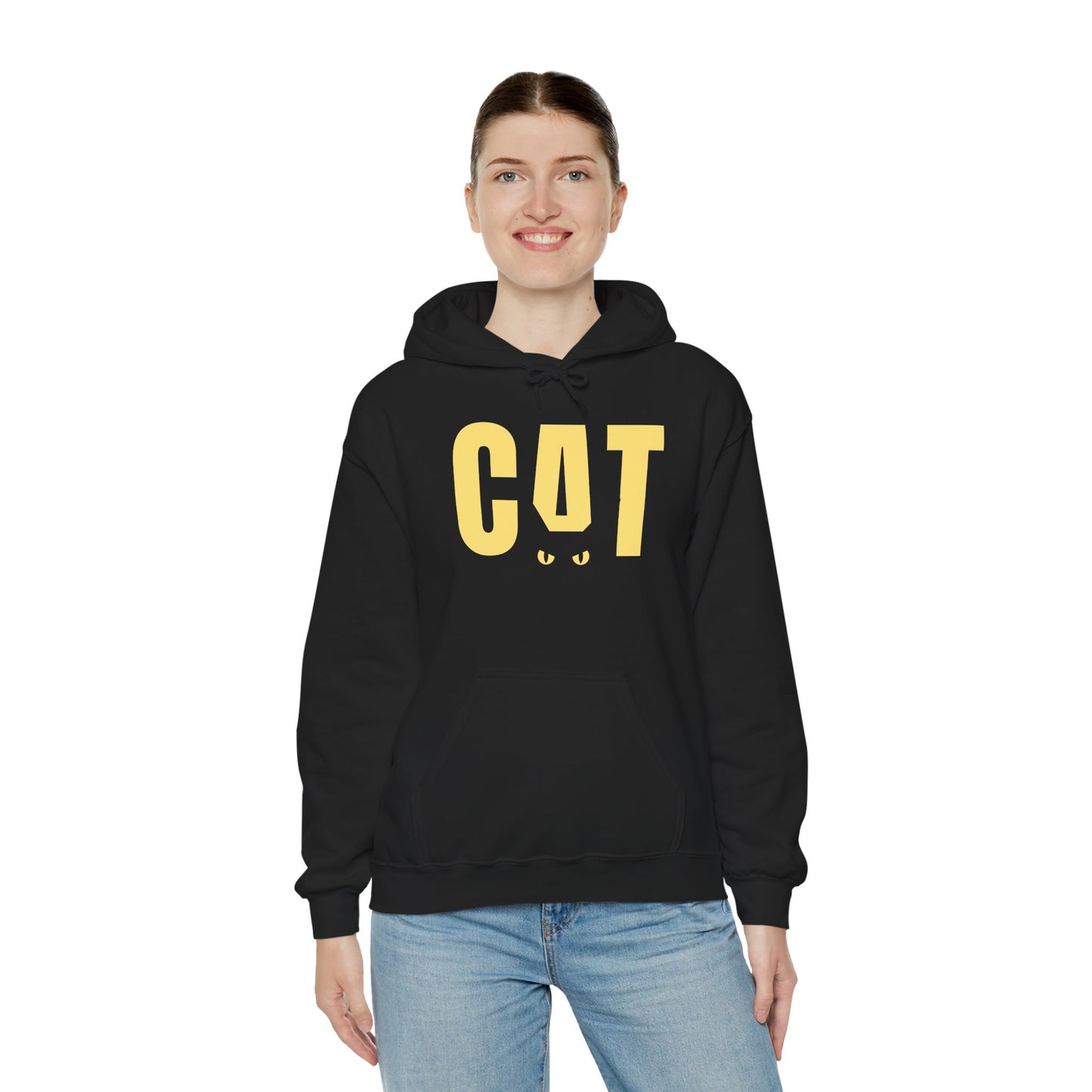 Cat Logo Hoodie — Playful Yellow CAT Design Pullover
